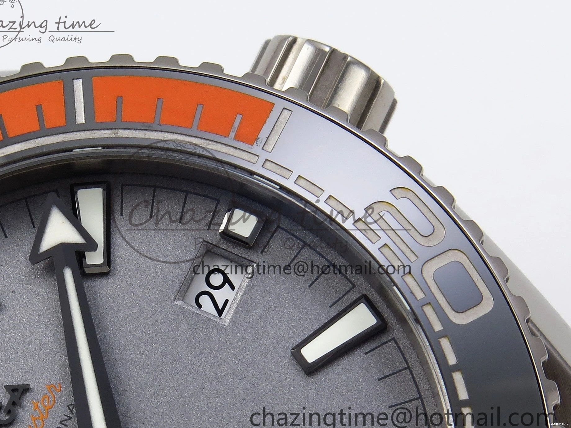 0311 Comfortable Planet Ocean 43.5mm SS VSF 1:1 Best Edition Black Orange Bezel Gray Dial on Nylon Strap A8900 Super Clone V 7730